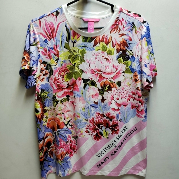 VS Victorias Secret x Mary Katrantzou designer floral womens small shirt top - Picture 1 of 5